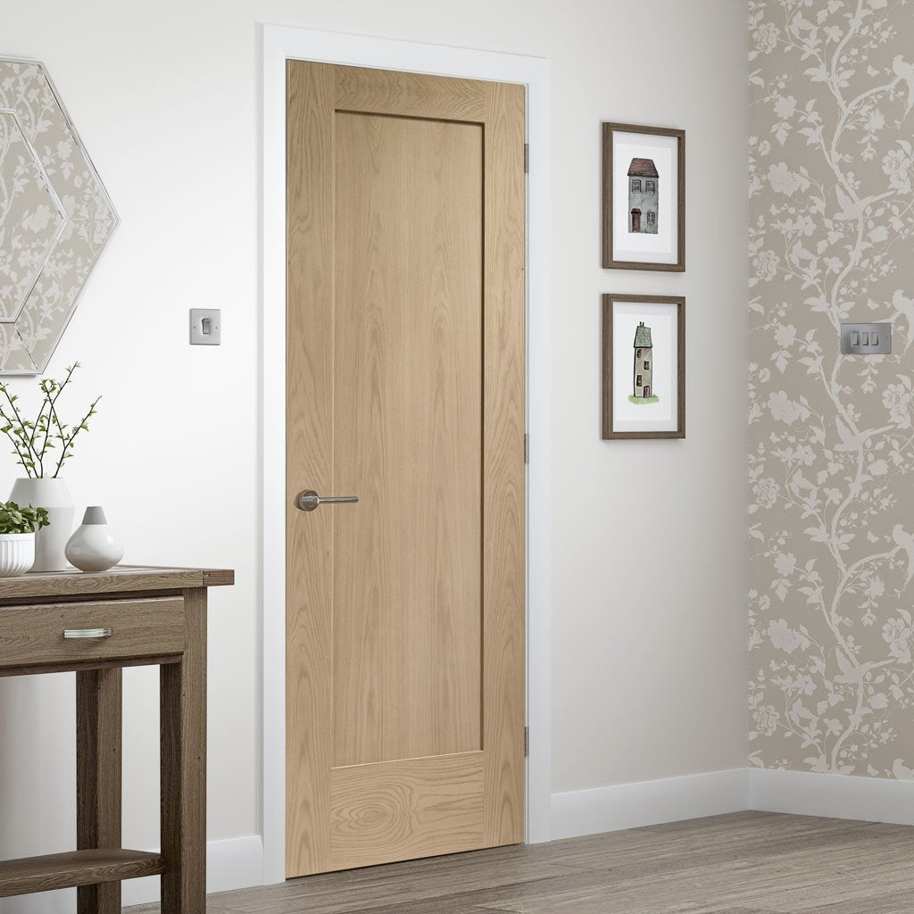 Bespoke oak veneer interior door