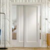 Two Sliding Doors and Frame Kit - Pattern 10 Style 1P Door - White Primed