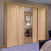 Bespoke Thruslide P10 Oak 1 Panel - 4 Sliding Doors and Frame Kit - Prefinished