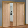 Bespoke Thruslide P10 Oak 1 Panel - 3 Sliding Doors and Frame Kit - Prefinished