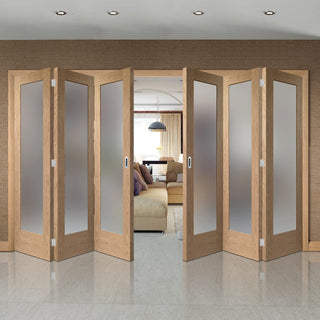 Image: Bespoke Thrufold Pattern 10 Oak 1P Folding 3+3 Door - Prefinished