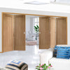 Bespoke Thrufold Pattern 10 Oak 1 Panel Folding 3+2 Door - Prefinished