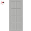 Perth 8 Panel Solid Wood Internal Door Pair UK Made DD6318  - Eco-Urban® Mist Grey Premium Primed