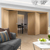 Bespoke Thrufold Pesaro Oak Flush Folding 3+2 Door