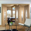 Bespoke Thrufold Pesaro Oak Glazed Folding 3+1 Door - Prefinished