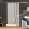 Single Glass Sliding Door - Polwarth 8mm Obscure Glass - Clear Printed Design - Planeo 60 Pro Kit