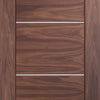 Bespoke Thruslide Surface Portici Walnut Flush - Sliding Double Door and Track Kit - Aluminium Inlay - Prefinished