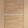 Bespoke Thruslide Portici Oak Flush - 3 Sliding Doors and Frame Kit - Aluminium Inlay - Prefinished