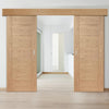 Double Sliding Door & Wall Track - Palermo Oak Doors - Prefinished