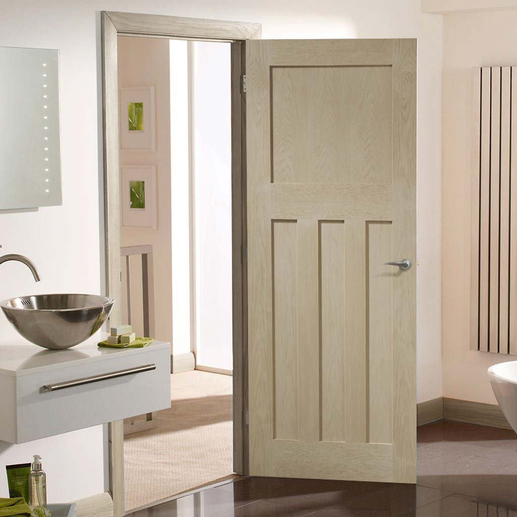 Prefinished DX Oak Panel Fire Door - Choose Your Colour