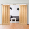 Double Sliding Door & Track - Idaho 3 Panel Oak Doors - Prefinished