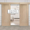 Double Sliding Door & Wall Track - Pattern 10 Oak 1 Panel Doors - Prefinished