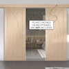 Bespoke Thruslide Surface Pesaro Oak Flush - Sliding Double Door and Track Kit - Prefinished