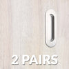 Two Pairs of Burbank 120mm Sliding Door Oval Flush Pulls - Satin Stainless Steel