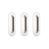 Pack of Three Burbank 120mm Sliding Door Oval Flush Pulls - Satin Stainless Steel