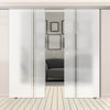 Double Glass Sliding Door - Ratho 8mm Obscure Glass - Clear Printed Design - Planeo 60 Pro Kit