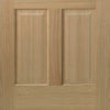 Double Sliding Door & Track - Richmond White Oak Doors - No Raised Mouldings - Bevelled Clear Glass - Unfinished