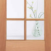 Double Sliding Door & Track - SA 10 Pane White Oak Doorss - Clear Glass - Unfinished