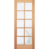 Double Sliding Door & Track - SA 10 Pane White Oak Doorss - Clear Glass - Unfinished