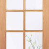 Double Sliding Door & Track - SA 10 Pane White Oak Doorss - Clear Glass - Unfinished