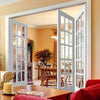 Three Folding Doors & Frame Kit - SA 15 Pane 2+1 Folding Door- Clear Glass - White Primed