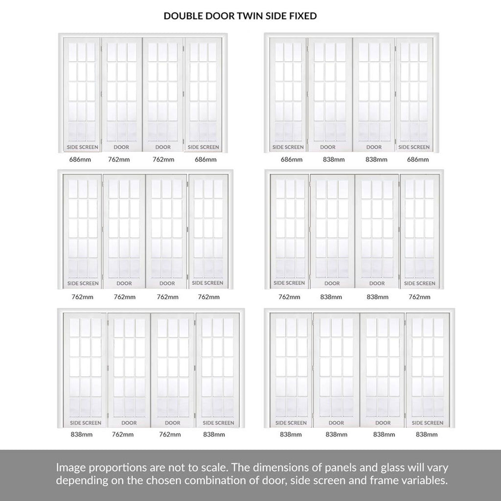 ThruEasi Room Divider - SA 15L Clear Glass White Primed Double Doors w