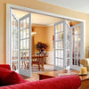 Five Folding Doors & Frame Kit - SA 15 Pane 3+2 - Clear Glass - White Primed