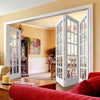 Four Folding Doors & Frame Kit - SA 15 Pane 3+1 - Clear Glass - White Primed