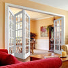 Four Folding Doors & Frame Kit - SA 15 Pane 3+1 - Clear Glass - White Primed