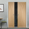 Salerno Oak Flush Double Evokit Pocket Doors