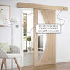 Single Sliding Door & Wall Track - Salerno Oak Door - Clear Glass - Unfinished