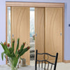 Bespoke Thruslide Salerno Oak Flush - 3 Sliding Doors and Frame Kit - Prefinished