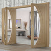 Three Folding Doors & Frame Kit - Salerno Oak 2+1 - Clear Glass - Prefinished