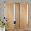 Bespoke Thruslide Salerno Oak Flush - 3 Sliding Doors and Frame Kit