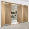 Bespoke Thrufold Salerno Oak Flush Folding 3+2 Door - Prefinished