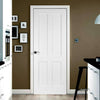 Fire Proof Victorian Shaker 4 Panel Fire Door - 1/2 Hour Fire Rated - White Primed