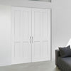 Victorian Shaker 4 Panel Internal Door Pair - White Primed