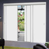 Three Sliding Doors and Frame Kit - Sierra Blanco Flush Door - White Painted