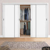 Minimalist Wardrobe Door & Frame Kit - Four Sierra Blanco Flush Doors - White Painted