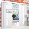 Double Sliding Door & Wall Track - Sierra Blanco Doors - Frosted Glass - White Painted