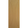 Pass-Easi Three Sliding Doors and Frame Kit - Sorrento Oak Flush Door - Prefinished