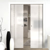 Spott 8mm Obscure Glass - Clear Printed Design - Double Evokit Pocket Door