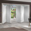 Five Folding Doors & Frame Kit - Suffolk Flush 3+2 - White Primed