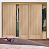 Minimalist Wardrobe Door & Frame Kit - Three Suffolk Oak Doors - Prefinished