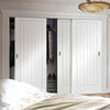 Bespoke Thruslide Suffolk Flush 3 Door Wardrobe and Frame Kit - White Primed