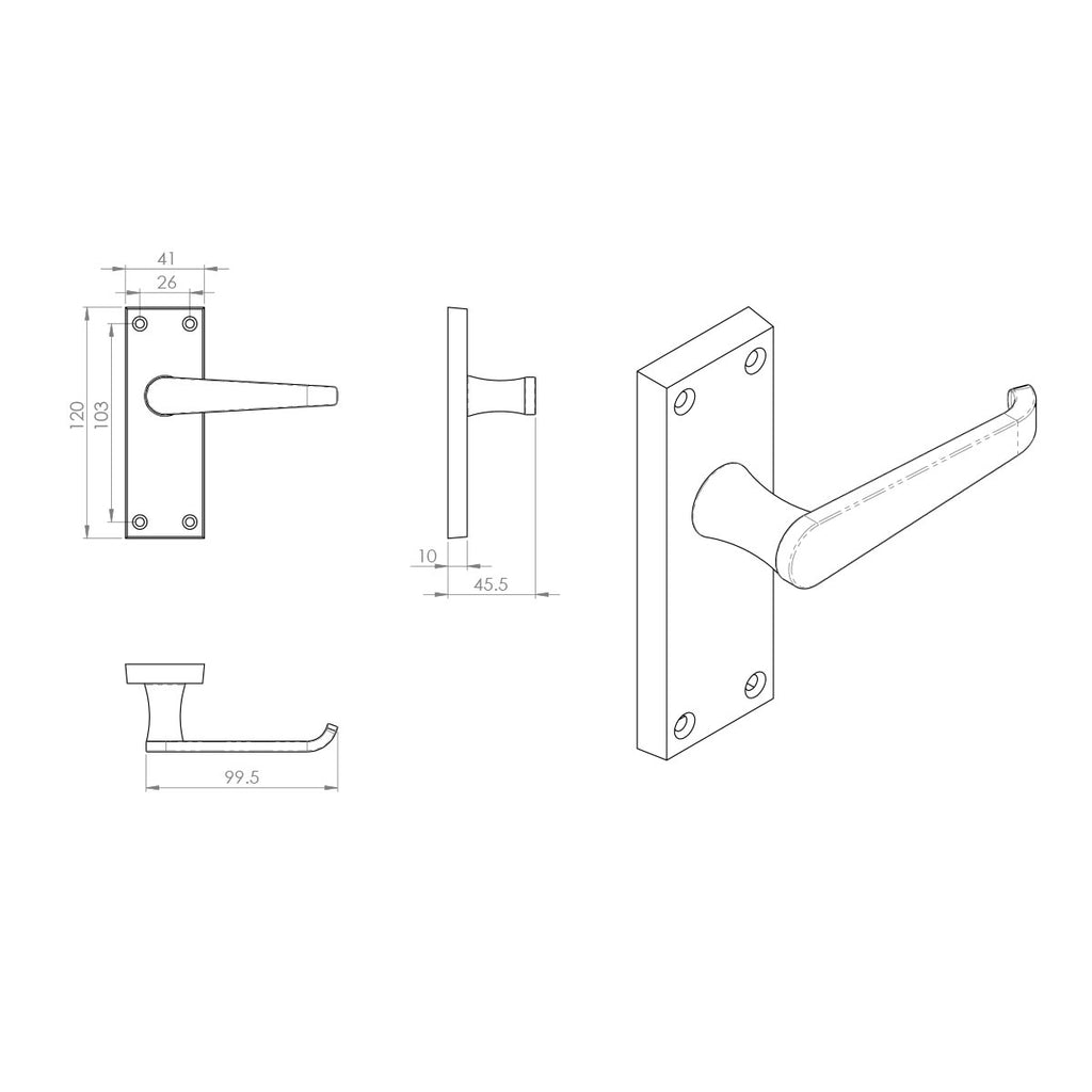 CBV31 Victorian Lever Latch Handles