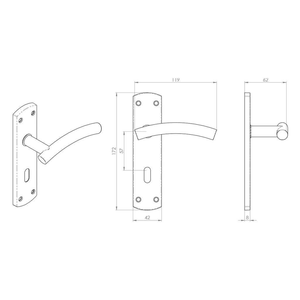 Steelworx CSLP1163P Curved Lever Lock Handles