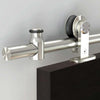 Sirius Tubular Stainless Steel Sliding Track & Montreal Oak Flush Internal Double Door - Prefinished