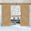 Double Sliding Door & Wall Track - Torino Oak Door - Prefinished