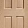 Four Folding Doors & Frame Kit - Victorian Oak 4 Panel 3+1 - No Raised Mouldings - Prefinished